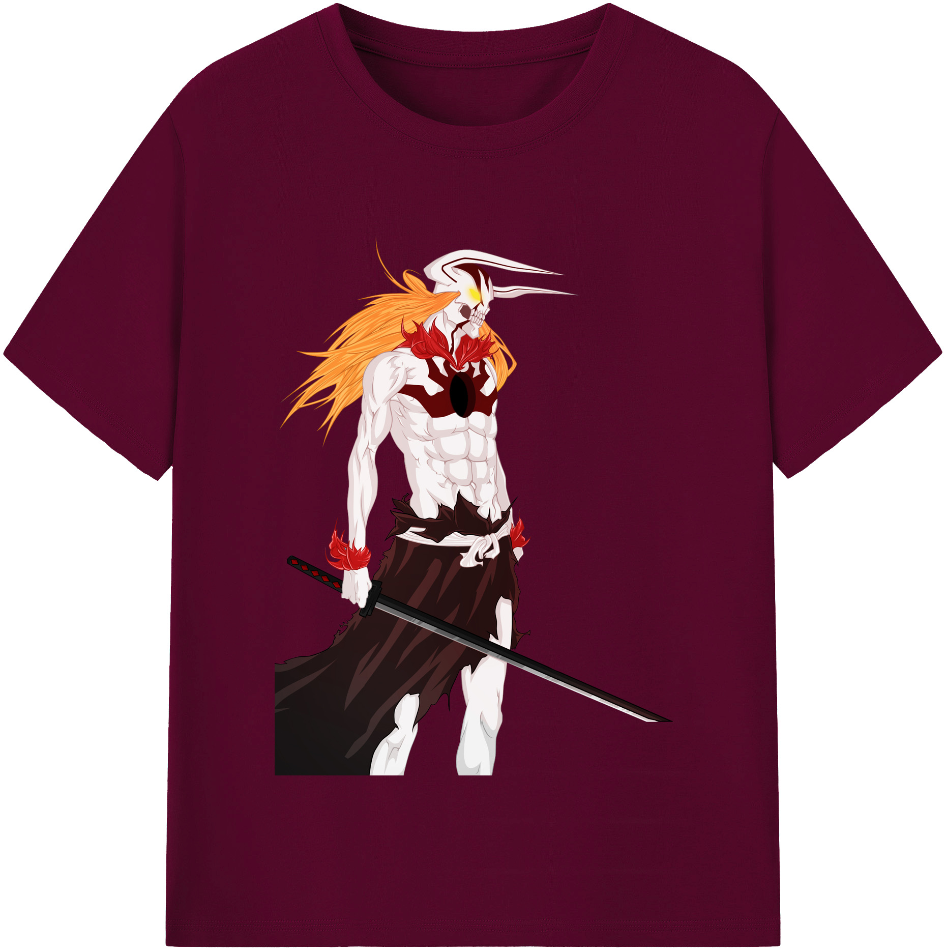 （画像用） ブリーチ 黒崎一護（くろさき いちご）BLEACH Kurosaki Ichigo レディースカジュアルプリントTシャツ（綿100％）